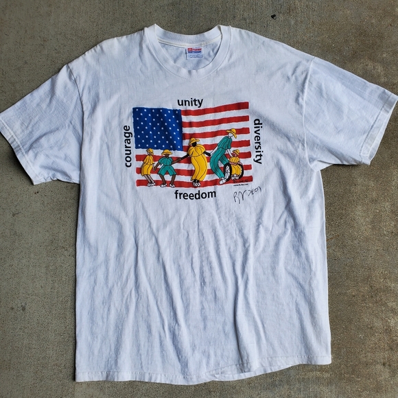 Signed 2001 Brian Joseph Artist Unity Courage Freedom Diversity XL Shirt bydee - Picture 2 of 8